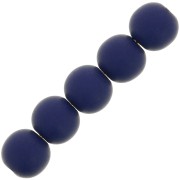 Perline in resina opaca 6 mm - Blu navy x10