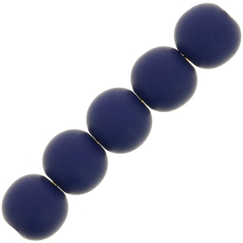 Perline in resina opaca 6 mm - Blu navy x10