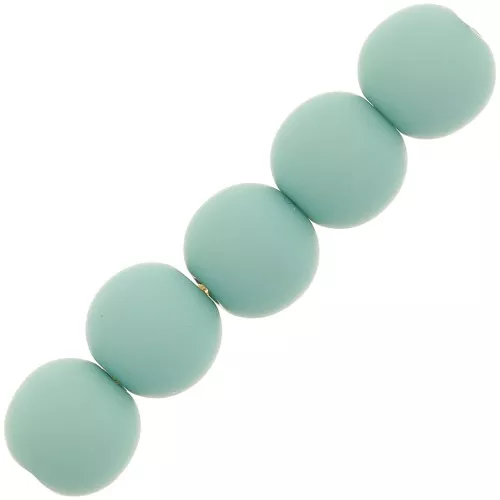 Perle di resina opaca 6 mm - Verde acqua x10