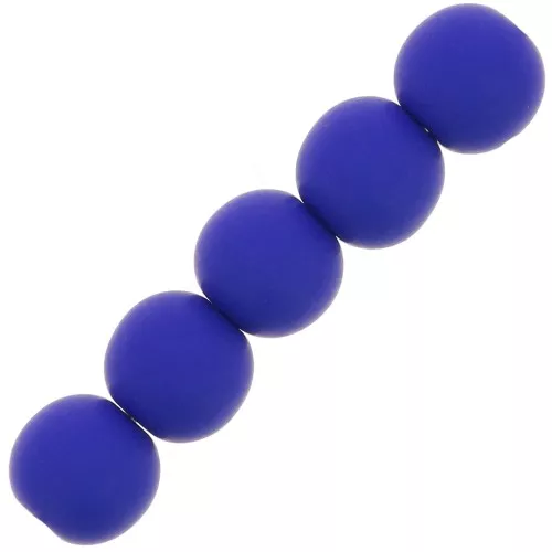 Perline in resina opaca 6 mm - Blu Reale x10
