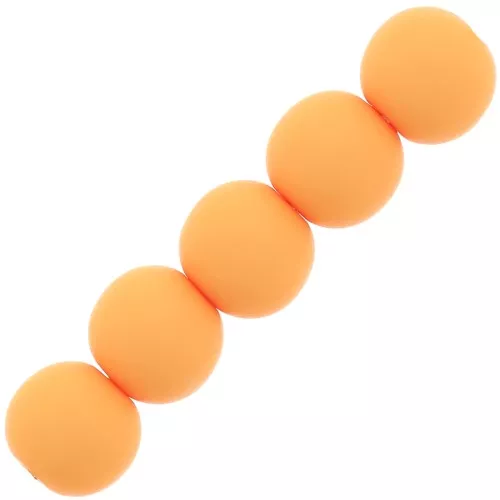 Perle di resina opaca 6 mm - Arancione chiaro x10