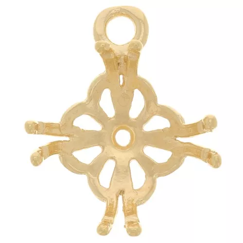 Pendente in filigrana per semi-forate e rivoli 10 mm - Placcato oro 3 micron x1