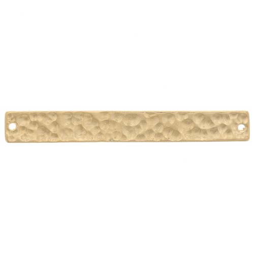 Distanziatore rettangolare martellato 30x4 mm - placcato oro 3 micron x1