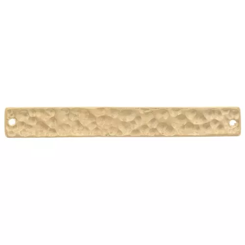 Distanziatore rettangolare martellato 30x4 mm - placcato oro 3 micron x1