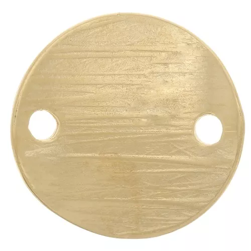 Distanziatore irregolare rotondo striato 15 mm - placcato oro 3 micron x1