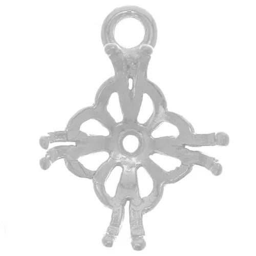 Pendente castone filigrana per semi-forate e rivoli 10 mm - Argento 925 x1