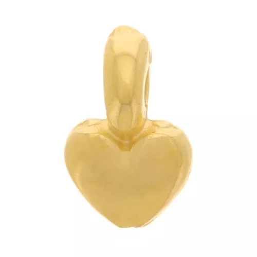 Mini ciondoli cuore 6,5x4 mm - Dorato con oro fino x5