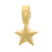 Mini ciondoli stella 7x4 mm - Dorato con oro fino x5