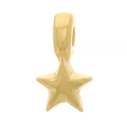 Mini ciondoli stella 7x4 mm - Dorato con oro fino x5