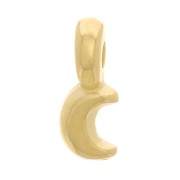 Mini ciondoli luna 7x3 mm - Dorato con oro fino x5