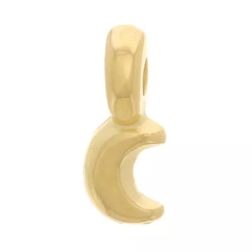 Mini ciondoli luna 7x3 mm - Dorato con oro fino x5
