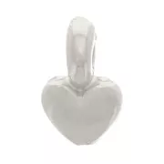 Mini ciondoli Cuore 6,5x4 mm - Placcato argento x5