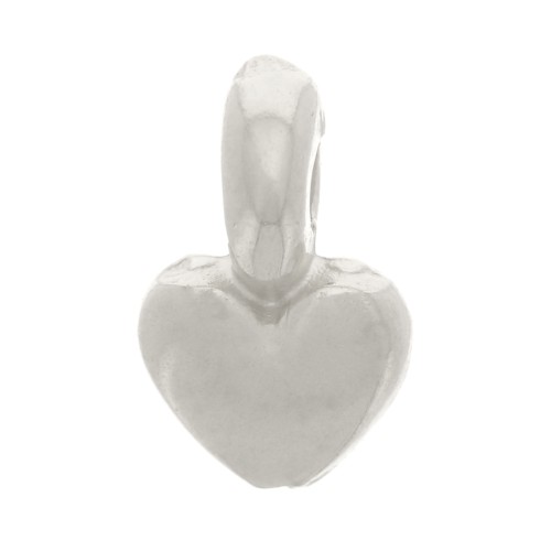 Mini ciondoli Cuore 6,5x4 mm - Placcato argento x5