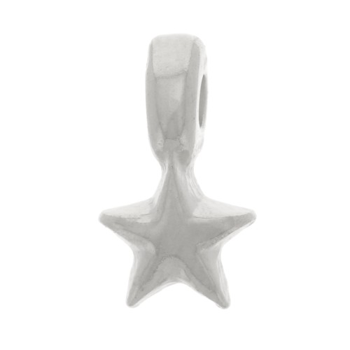 Mini ciondoli stella 7x4 mm - Placcato argento x5