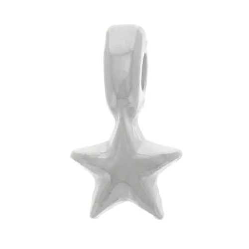 Mini ciondoli stella 7x4 mm - Placcato argento x5