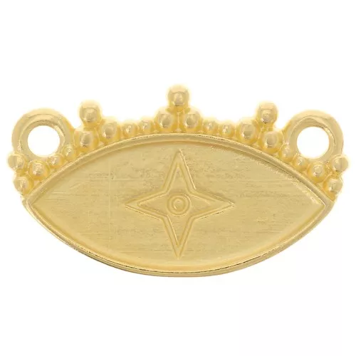 Distanziatore per collana di perline 11,5x20 mm - dorato con oro fino x1
