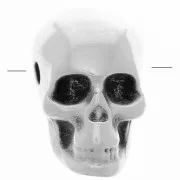 Perlina cranio 12x10 mm - foro grande - placcatura argento antico x1