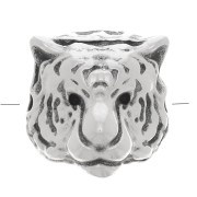 Perlina testa di tigre 10 mm - Placcatura argento antico x1|raw }}