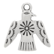 Ciondolo etnico Aquila 16x15 mm - Placcatura argento antico x1