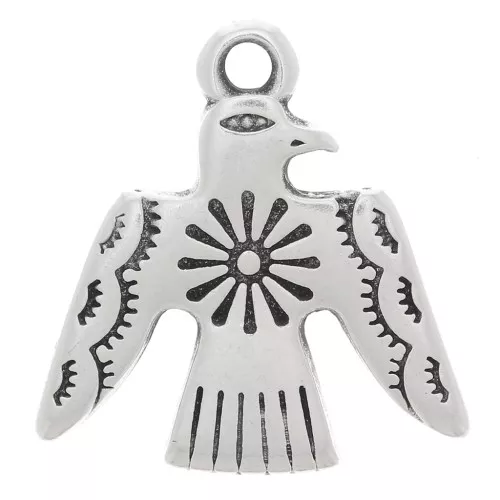 Ciondolo etnico Aquila 16x15 mm - Placcatura argento antico x1