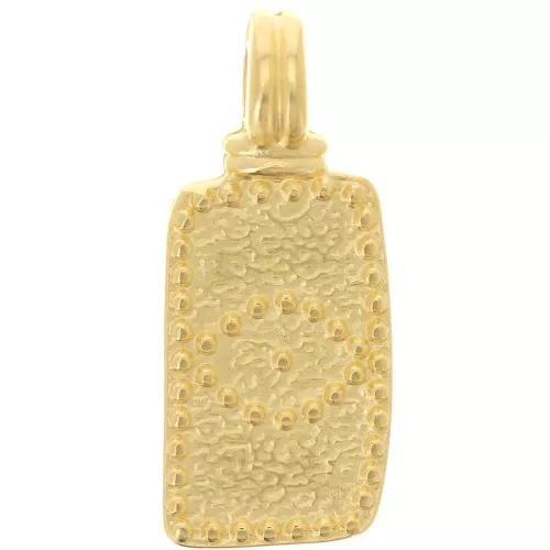 Pendente rettangolo irregolare 23x9 mm - motivo occhio - Dorato in oro fino x1