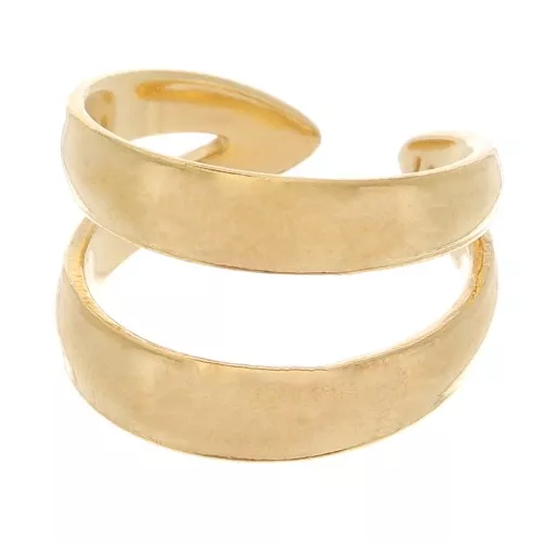 Anello largo 2 file - regolabile - Dorato oro fino x1