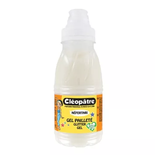 Gel glitterato per Slime - Cleopatra - Bianco neon x250ml