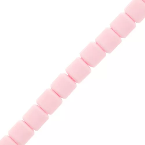 Perline tubolari pasta polimerica Heishi 6x6,2 mm - Rosa pastello x39cm