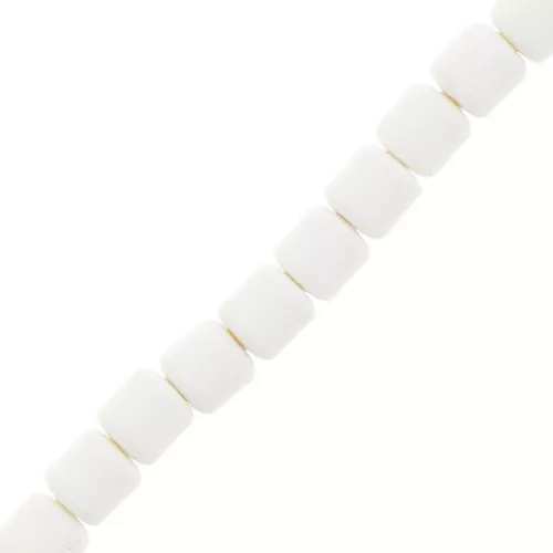 Perline tubolari pasta polimerica Heishi 6x6,2 mm - Bianco x39cm