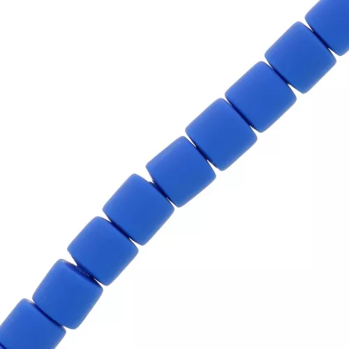 Perline tubolari pasta polimerica Heishi 6x6,2 mm - blu reale x39cm