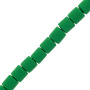 Perline tubolari pasta polimerica Heishi 6x6,2 mm - Verde scuro x39cm