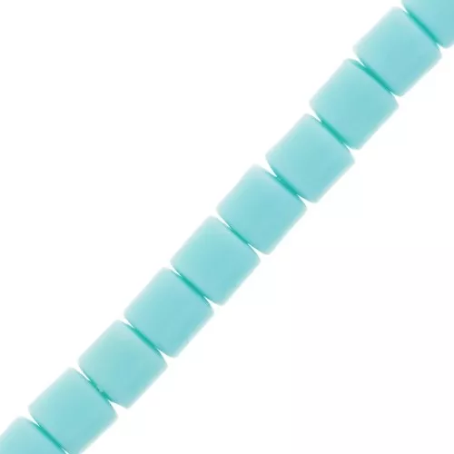 Perline tubolari pasta polimerica Heishi 6x6,2 mm - Turchese chiaro x39cm