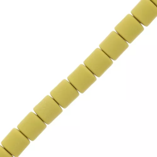 Perline tubolari pasta polimerica Heishi 6x6,2 mm - Olive x39cm