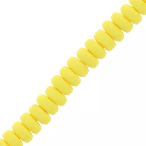 Perle rondelle in pasta polimerica Heishi 7x3 mm - Giallo x39cm