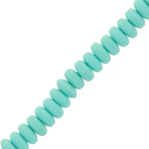 Perla in pasta polimerica 7x3 mm - Turchese chiaro x39cm