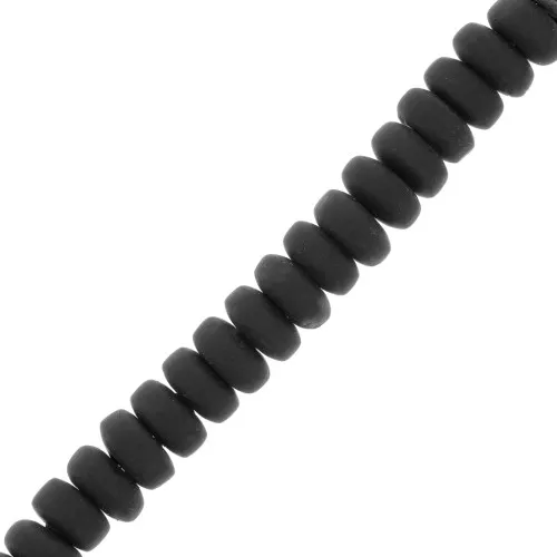 Perle rondelle in pasta polimerica Heishi 7x3 mm - Nero x39cm