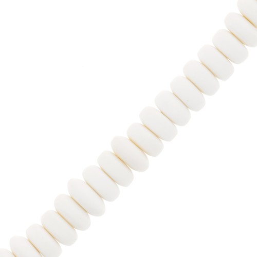 Perle rondelle in pasta polimerica Heishi 7x3 mm - Ecrù x39cm