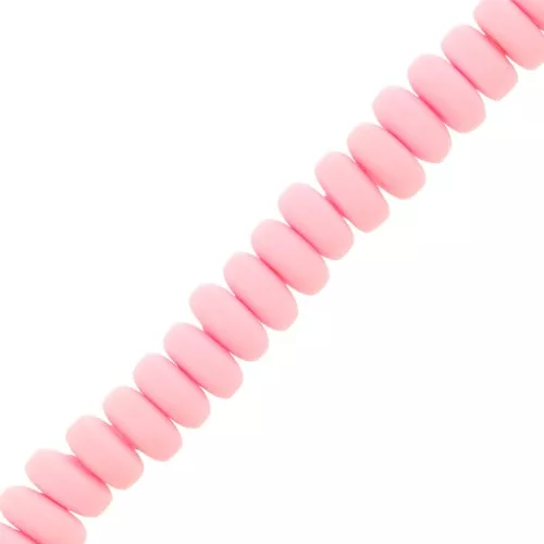 Perle rondelle in pasta polimerica Heishi 7x3 mm - Rosa chiaro x39cm