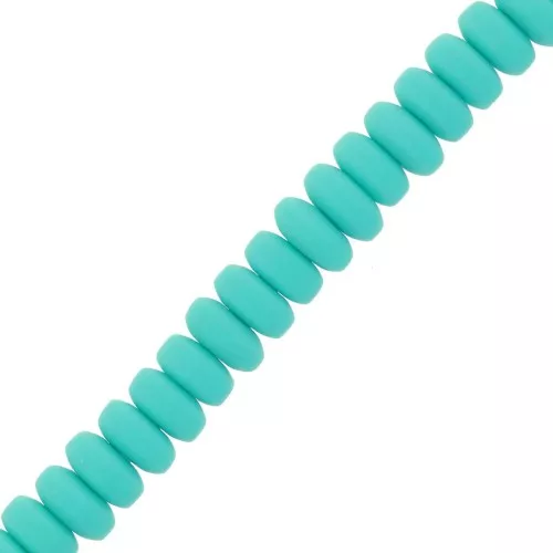 Perle rondelle in pasta polimerica Heishi 7x3 mm - Turchese x39cm