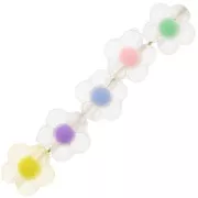 Assortimento di perline fiore 12,5 mm - Trasparente - Multicolore Pastello x10