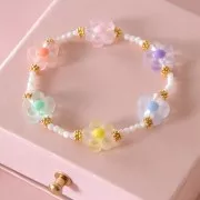 Assortimento di perline fiore 12,5 mm - Trasparente - Multicolore Pastello x10