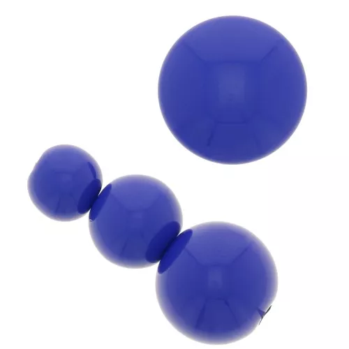Assortimento di 26 perline rotonde da 6-8-10 mm e 2 cabochon in resina opaca Blu Reale