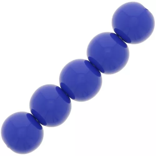 Perline di resina opaca 4 mm - Blu reale x15