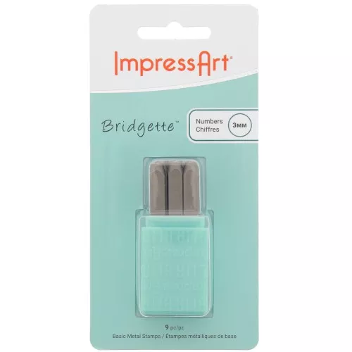 Set di punzoni ImpressArt - 3 mm - cifre da 0 a 8 BRIDGETTE x9
