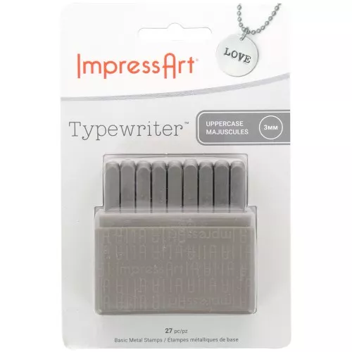 Set di punzoni ImpressArt - 3 mm - Lettere maiuscole TYPEWRITER x27