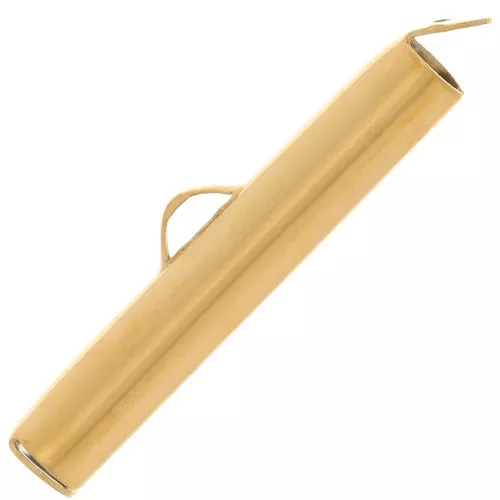 Terminali per tessitura rocailles e Delica 25 mm Acciaio inoss. 304 dorato x2