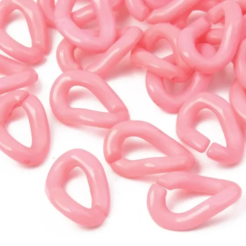 Maglia ovale ritorta in acrilico 16x10 mm - Rosa confetto x1