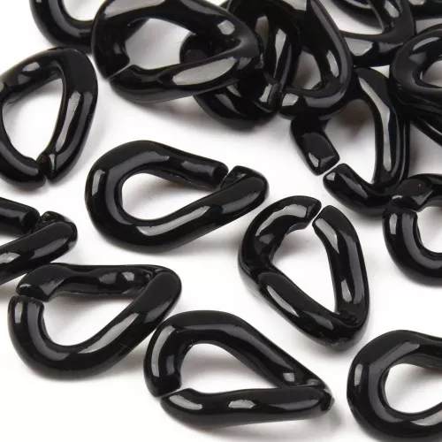 Maglia acrilica ovale ritorta 16x10 mm - Nero x1
