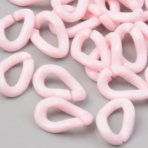 Maglia ovale ritorta in acrilico 16x10 mm - Rosa chiaro x1