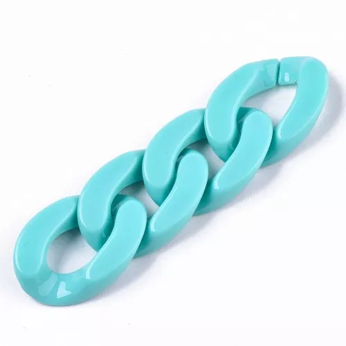 Maglia acrilica ovale ritorta 30x21 mm - Turchese x1